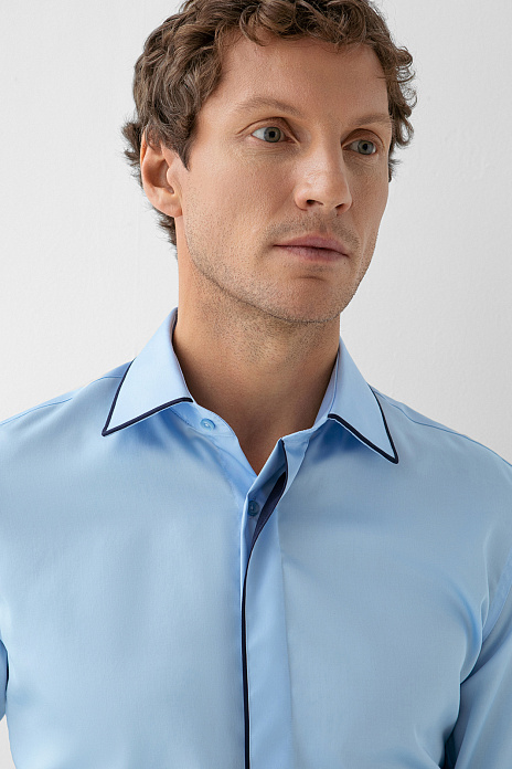 Сорочка из хлопка, легкая в уходе, цвет Голубой