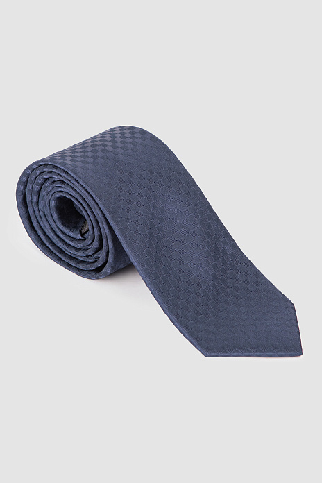 Синий галстук с узором из микрофибры, цвет Синий темный