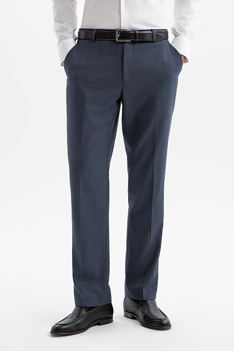 Брюки из шерсти с водоотталкивающей обработкой, цвет Синий