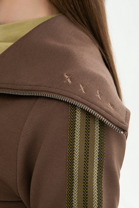 Толстовка на молнии, цвет Коричневый