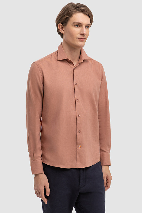Сорочка из хлопка и льна Monti, цвет Терракотовый