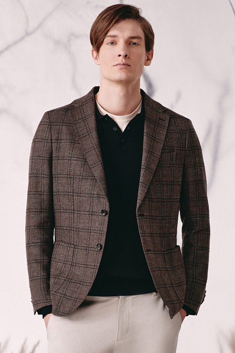 Пиджак Limited edition из шерсти, льна и хлопка, цвет Коричневый