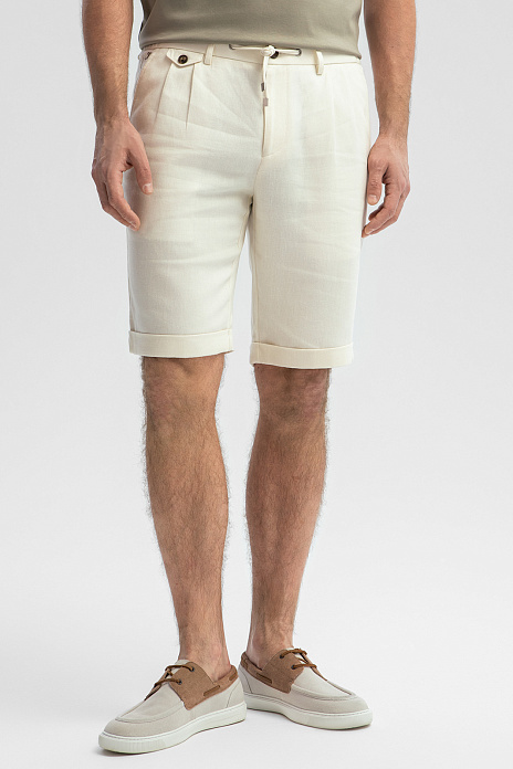 Шорты-бермуды изо льна и тенсела, цвет Белый